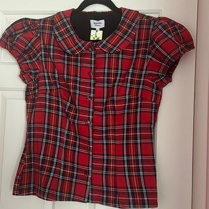 Magnolia Place Plaid button up top